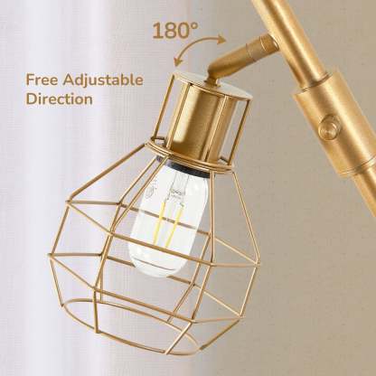 EDISHINE 64.8" Dimmable Tree Floor Lamp,3 Bulbs Included, Gold-HFLDA1A