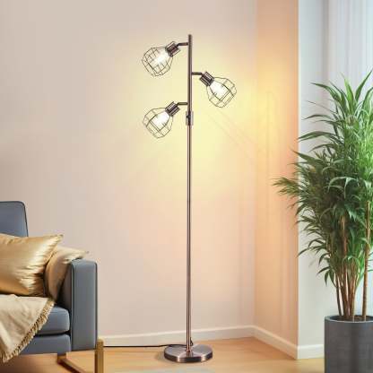 EDISHINE 64.8" Dimmable Tree Floor Lamp,3 Bulbs Included, Bronze-HFLDA1C
