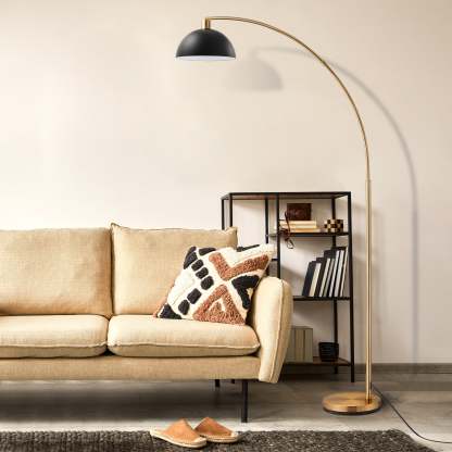 EDISHINE 78.4" Gold Arched Floor Lamp-HFLDB5A