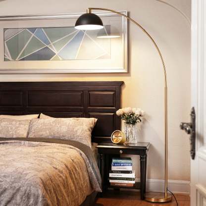 EDISHINE 78.4" Gold Arched Floor Lamp-HFLDB5A