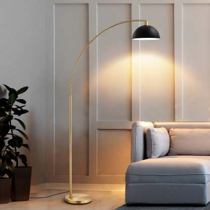 EDISHINE 78.4" Gold Arched Floor Lamp-HFLDB5A