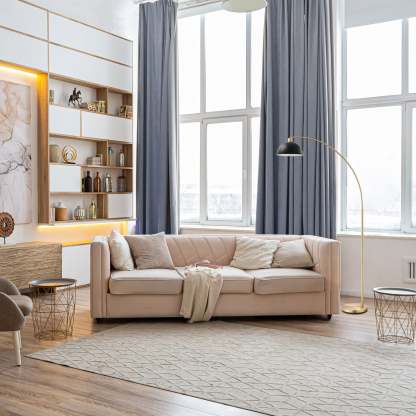 EDISHINE 78.4" Gold Arched Floor Lamp-HFLDB5A