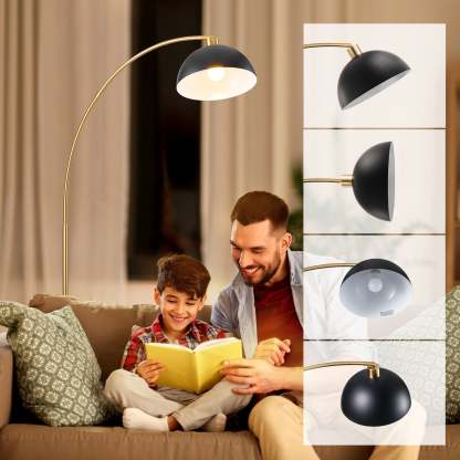 EDISHINE 78.4" Gold Arched Floor Lamp-HFLDB5A
