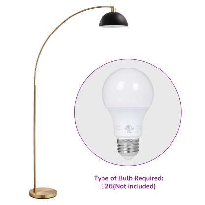 EDISHINE 78.4" Gold Arched Floor Lamp-HFLDB5A