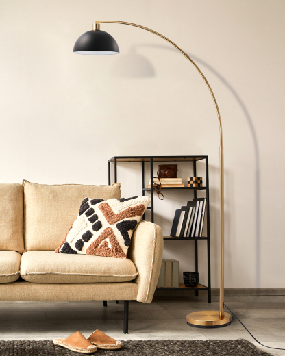 EDISHINE 78.4" Gold Arched Floor Lamp-HFLDB5A