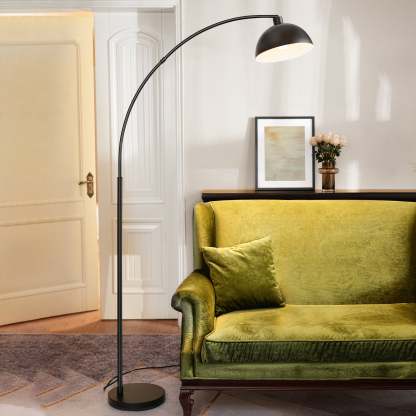 缺货下架EDISHINE 78.4" Black Arched Floor Lamp-HFLDB5B