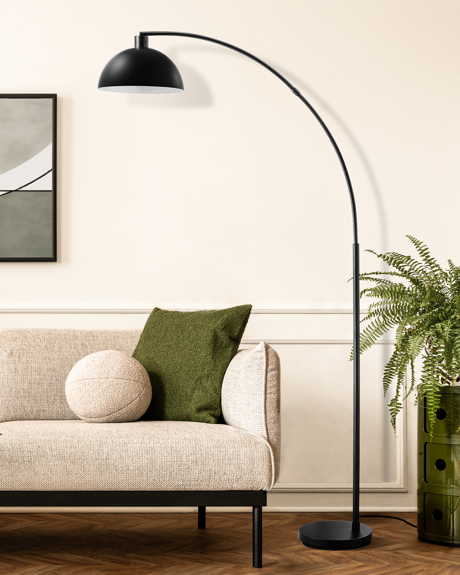 缺货下架EDISHINE 78.4" Black Arched Floor Lamp-HFLDB5B