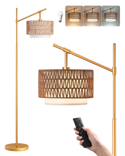 EDISHINE Arc Floor Lamp with 5 Color Temperatures, Adjustable-HFLEA3A