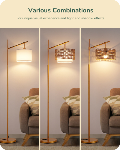 EDISHINE Arc Floor Lamp with 5 Color Temperatures, Adjustable-HFLEA3A