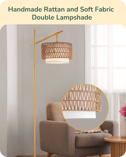 EDISHINE Arc Floor Lamp with 5 Color Temperatures, Adjustable-HFLEA3A