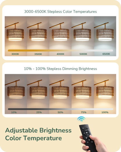 EDISHINE Arc Floor Lamp with 5 Color Temperatures, Adjustable-HFLEA3A