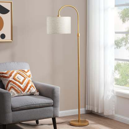 EDISHINE 61.8" Arched Floor Lamp, Gold-HFLEA6A