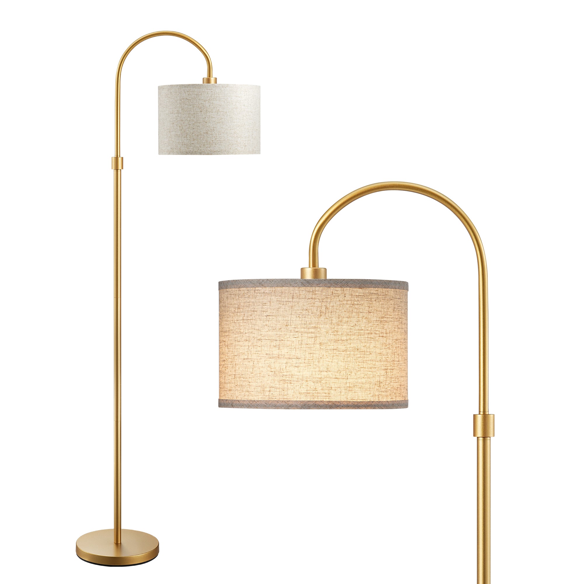 EDISHINE 61.8" Arched Floor Lamp, Gold-HFLEA6A