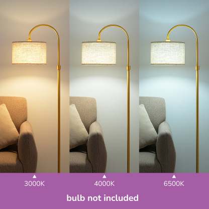 EDISHINE 61.8" Arched Floor Lamp, Gold-HFLEA6A