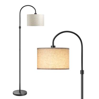EDISHINE 61.8" Arched Floor Lamp, Black-HFLEA6B