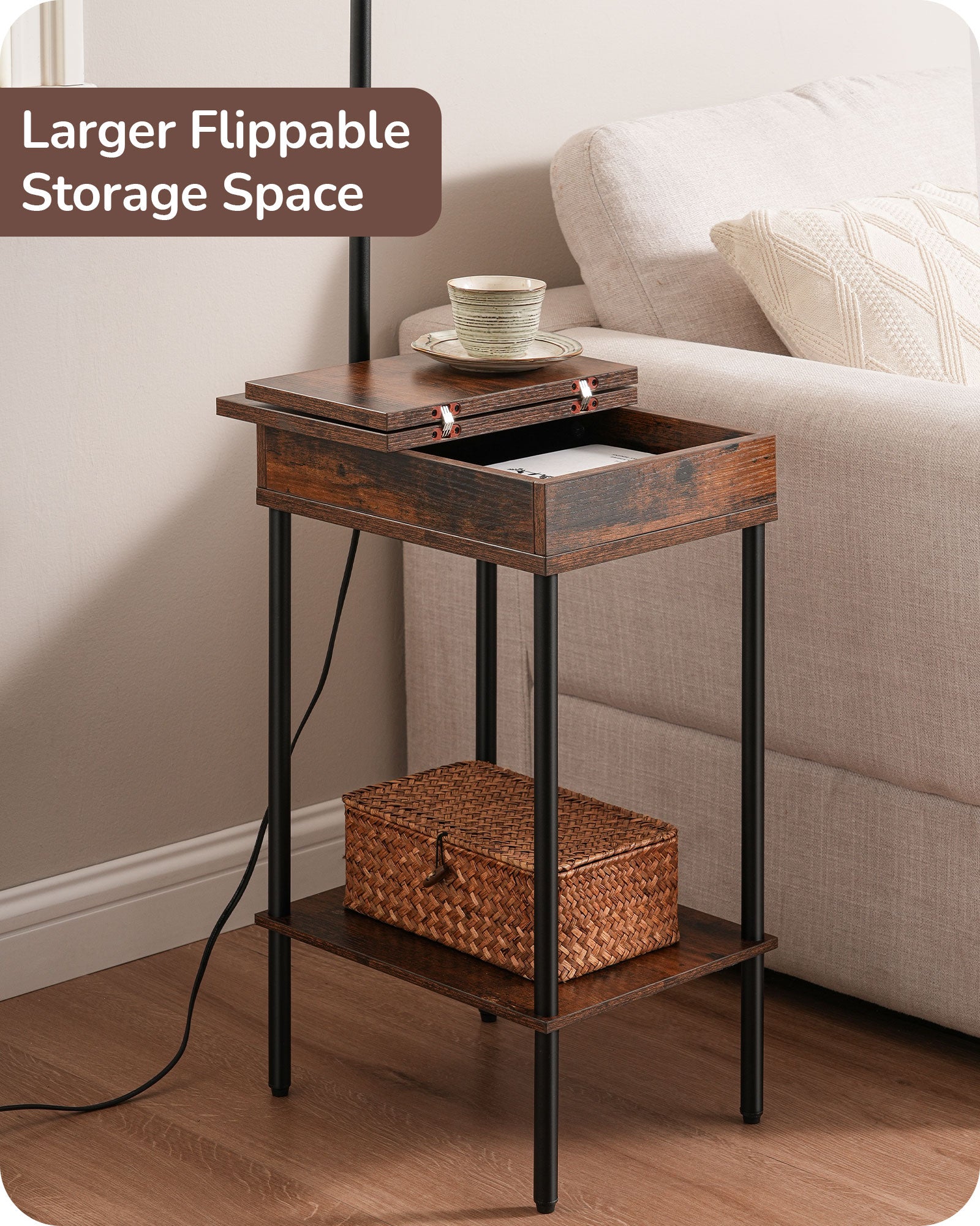 EDISHINE Floor Lamp with Table-HFLEB1A