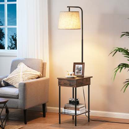 EDISHINE 62" Tray Table Floor Lamp-HFLEB2A