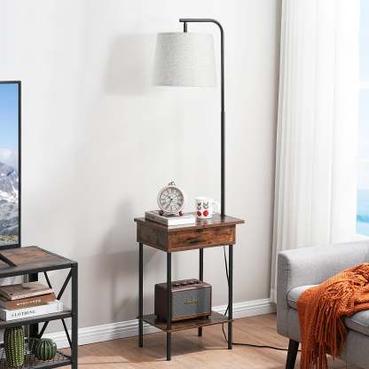 EDISHINE 62" Tray Table Floor Lamp-HFLEB2A