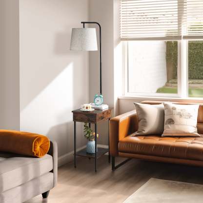 EDISHINE 62" Tray Table Floor Lamp-HFLEB2A