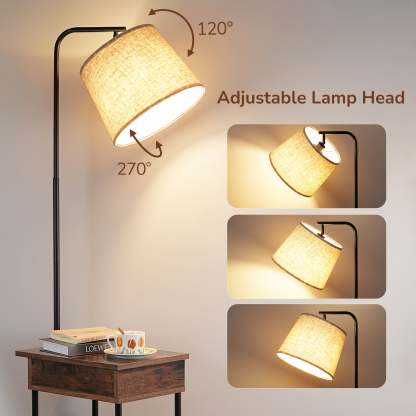 EDISHINE 62" Tray Table Floor Lamp-HFLEB2A