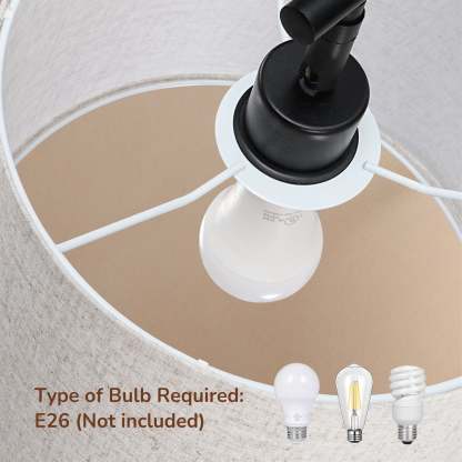 EDISHINE 62" Tray Table Floor Lamp-HFLEB2A