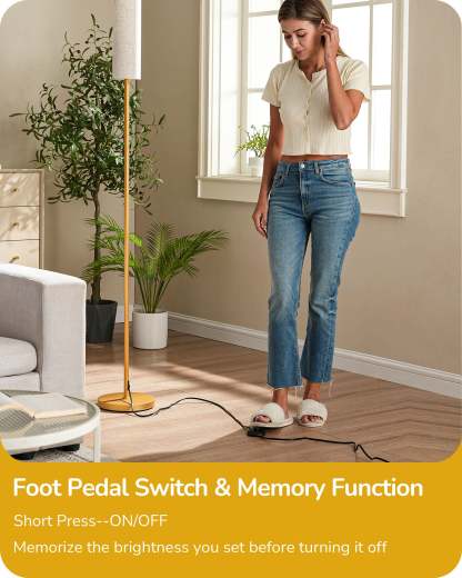EDISHINE 65" 2700K-6000K Gold LED Corner Floor Lamp-F1HFLEC1A