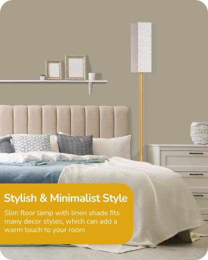 EDISHINE Pole Floor Lamp with Fabric Shade-HFLEC2A