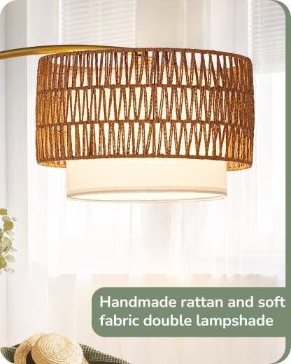 EDISHINE Arc Floor Lamp with 5 Color Temperatures with Remote & Dimmable Bulb-HFLEC3A-B2B