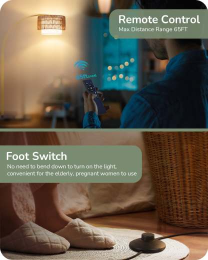 EDISHINE Arc Floor Lamp with 5 Color Temperatures with Remote & Dimmable Bulb-HFLEC3A-B2B