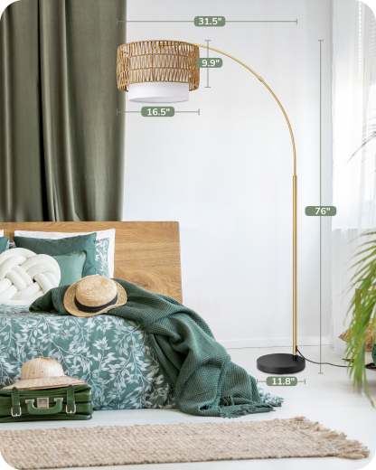 EDISHINE Arc Floor Lamp with 5 Color Temperatures with Remote & Dimmable Bulb-HFLEC3A-B2B