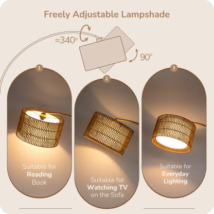 缺货下架EDISHINE 76" Rattan Arched Dimmable Floor Lamp with Remote Control,Bulb Included-HFLEC4A
