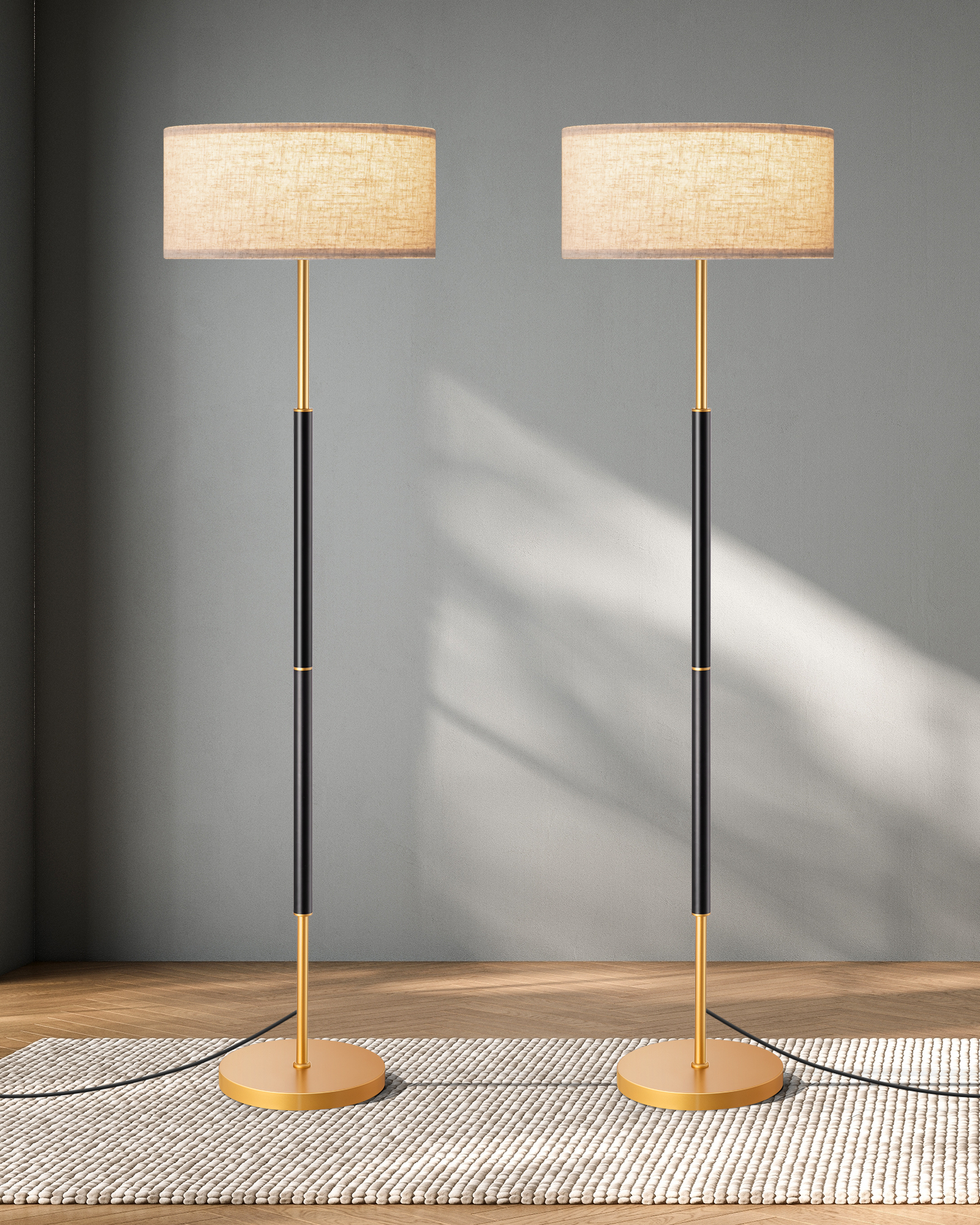 EDISHINE 2 Pack 63" Standard Floor Lamp-ZHFLEC5A2