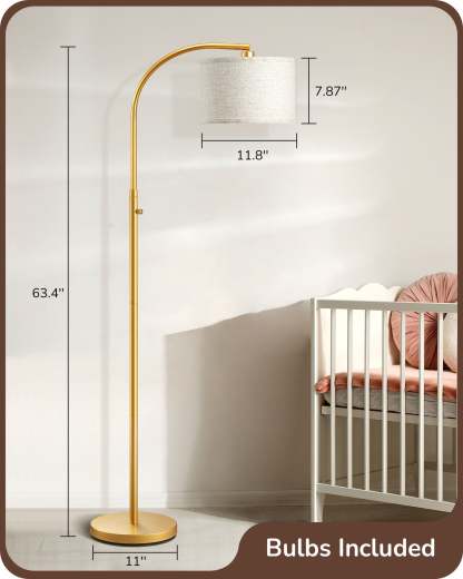 EDISHINE Dimmable Arched Floor Lamp, Gold-F1HFLED1A