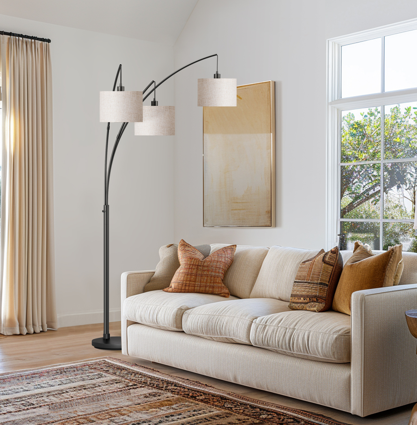 EDISHINE 83'' 3-way Dimmable Arc Tree Floor Lamp With Rotary Switch-HFLEE1B