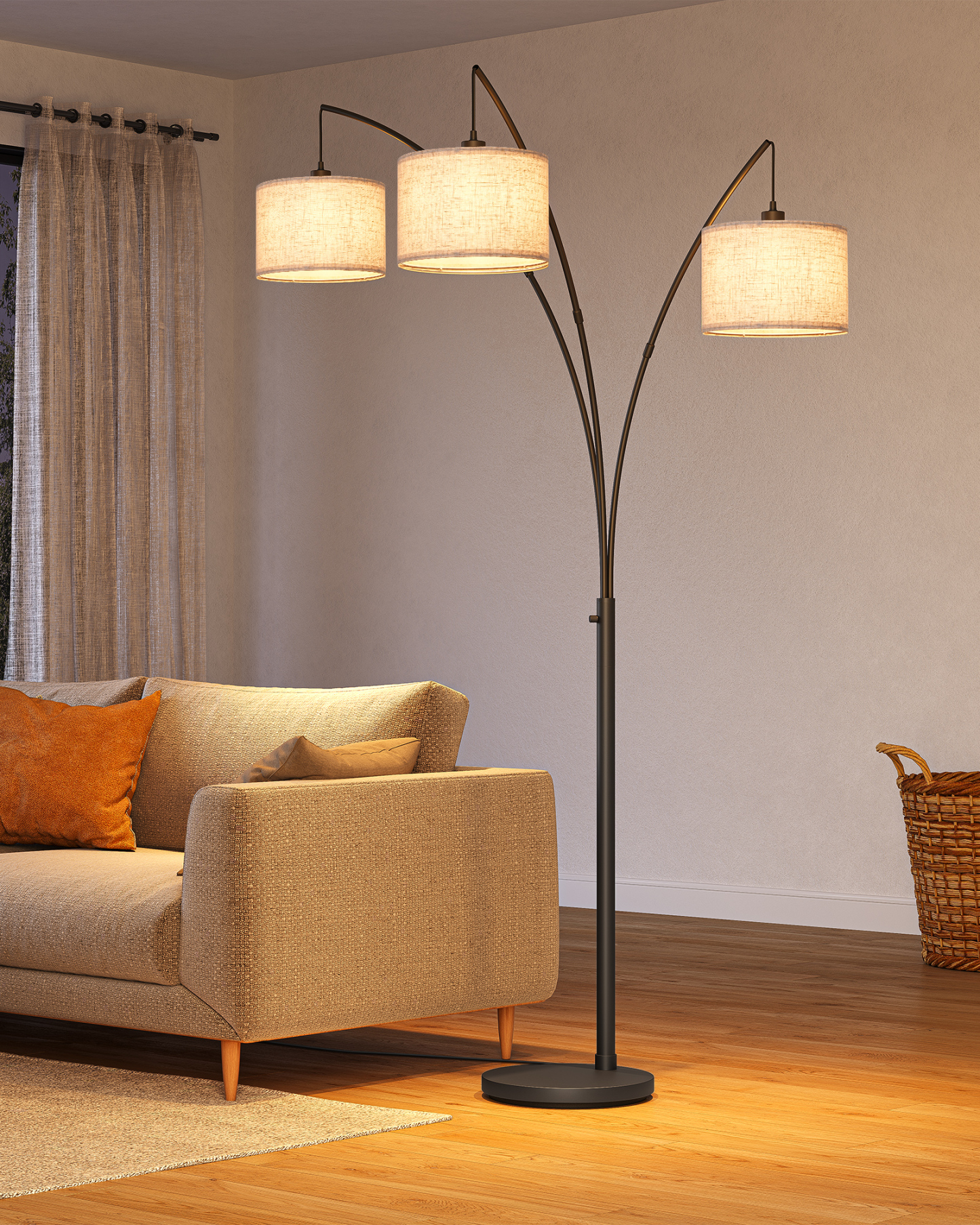 EDISHINE 83'' 3-way Dimmable Arc Tree Floor Lamp With Rotary Switch-HFLEE1B
