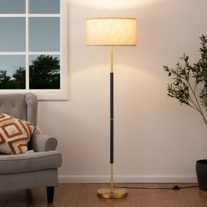 EDISHINE 65" Dimmable Standard Floor Lamp With Remote And Bulb Included-HFLFB1A