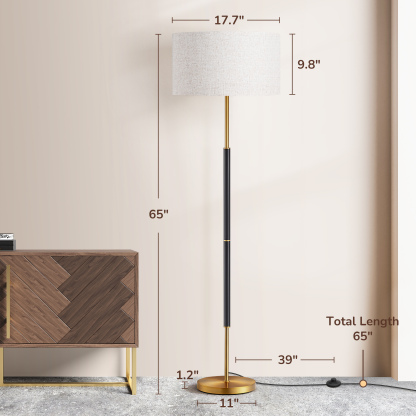 EDISHINE 65" Dimmable Standard Floor Lamp With Remote And Bulb Included-HFLFB1A