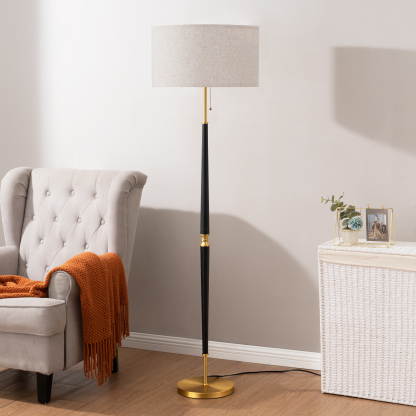 EDISHINE 61.8" Traditional Solid Wood Floor Lamp-HFLFC1B