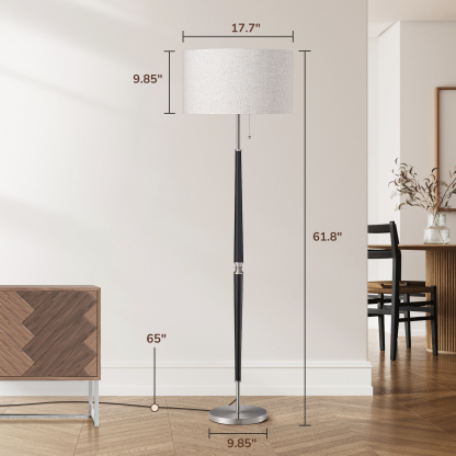 EDISHINE 61.8" Traditional Solid Wood Floor Lamp-HFLFC1C