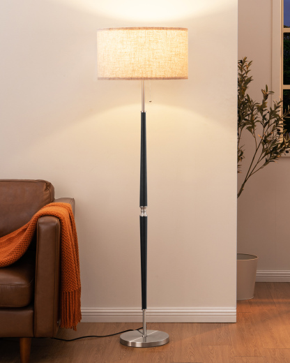 EDISHINE 61.8" Traditional Solid Wood Floor Lamp-HFLFC1C
