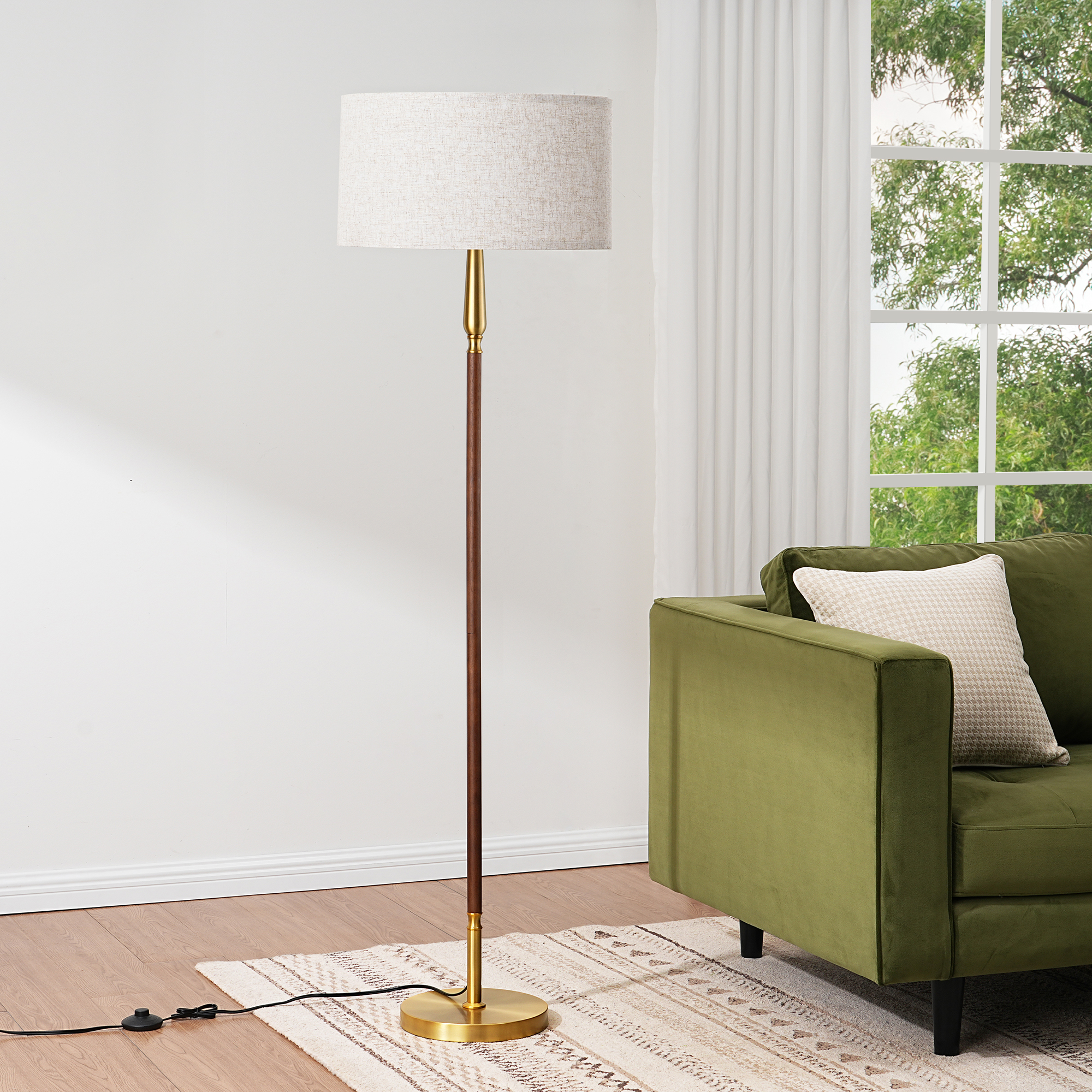 EDISHINE 61.8" Dimmable Standard Floor Lamp With Remote And Bulb Included-HFLFC2A