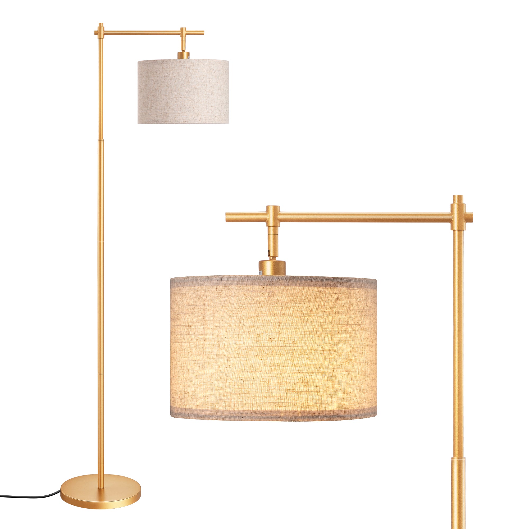 EDISHINE 63" Arched Floor Lamp, Gold-HFLG04A