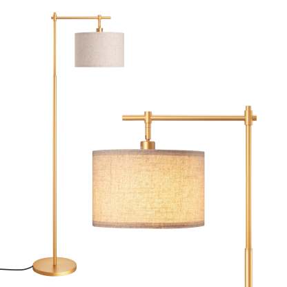 EDISHINE 63" Arched Floor Lamp, Gold-HFLG04A