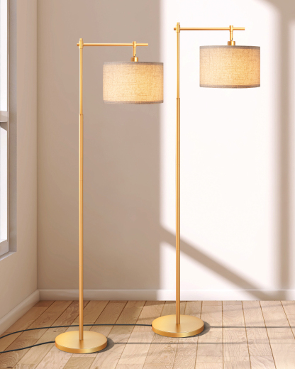 设计反馈的主图与SKU不对应EDISHINE 2 Pack 63" Arched Floor Lamp, Gold-ZHFLG04A2