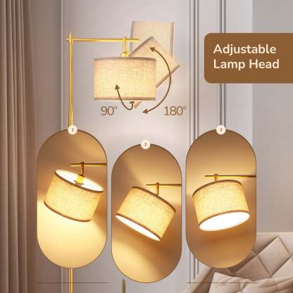EDISHINE 63" Arched Floor Lamp, Gold-HFLG04A