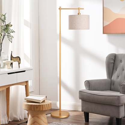 EDISHINE 63" Arched Floor Lamp, Gold-HFLG04A
