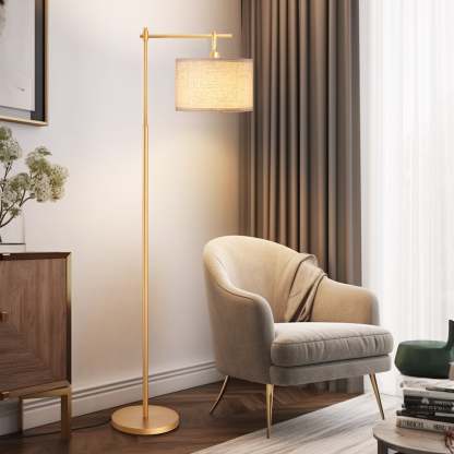 EDISHINE 63" Arched Floor Lamp, Gold-HFLG04A