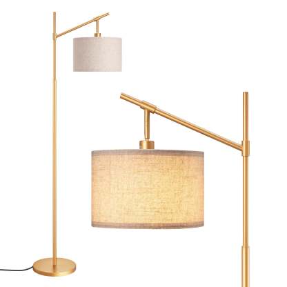 EDISHINE 63.8" Arched Floor Lamp, Gold-HFLG04B