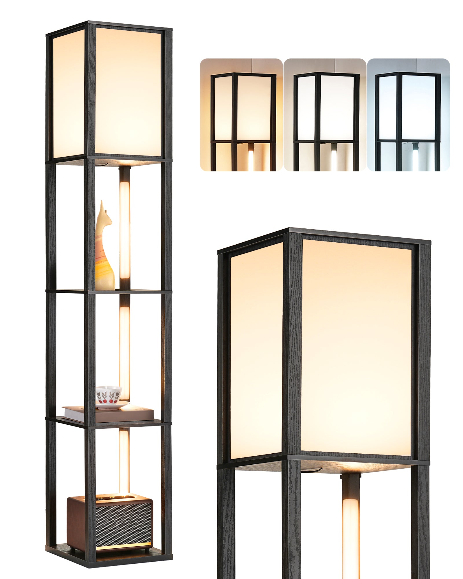 FBA库存无法发货，海外仓库存预计9.10到仓，缺货下架EDISHINE 64" Floor Lamp with Shelves-HFLHB1B
