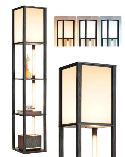 FBA库存无法发货，海外仓库存预计9.10到仓，缺货下架EDISHINE 64" Floor Lamp with Shelves-HFLHB1B